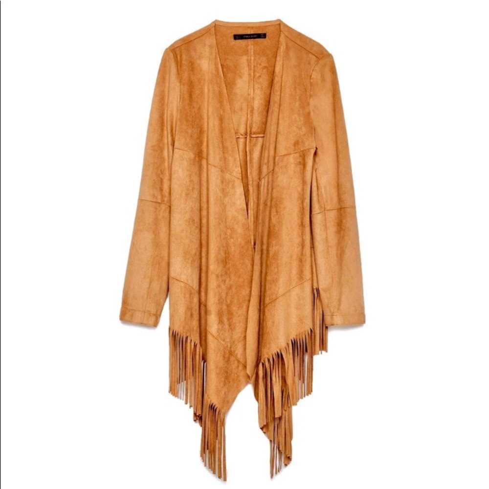 Faux Suede Fringe Jacket